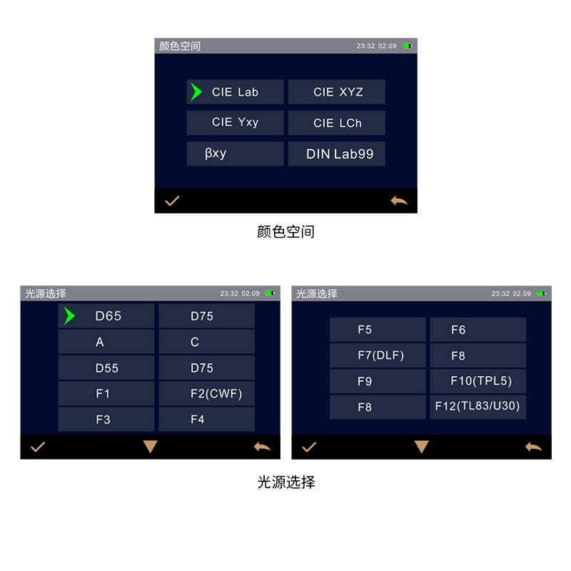 多種顏色測(cè)量空間，多種觀測(cè)光源